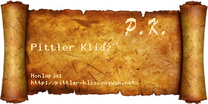 Pittler Klió névjegykártya